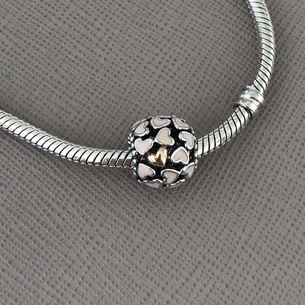 Pandora Abundance of Love Charm with pink enamel